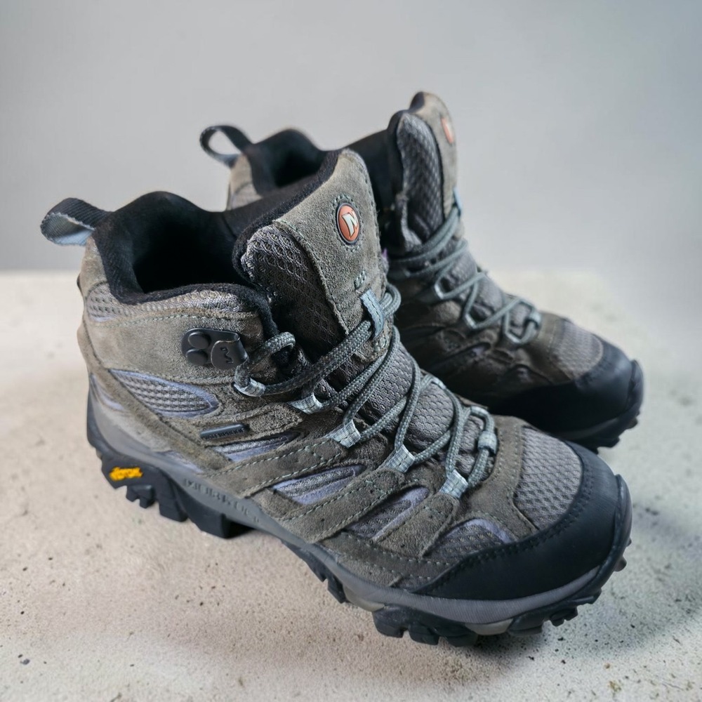 Merrell Moab 2 Waterproof Hiking Shoes Womens 6.5 Tan Trail Boots *No Insoles*